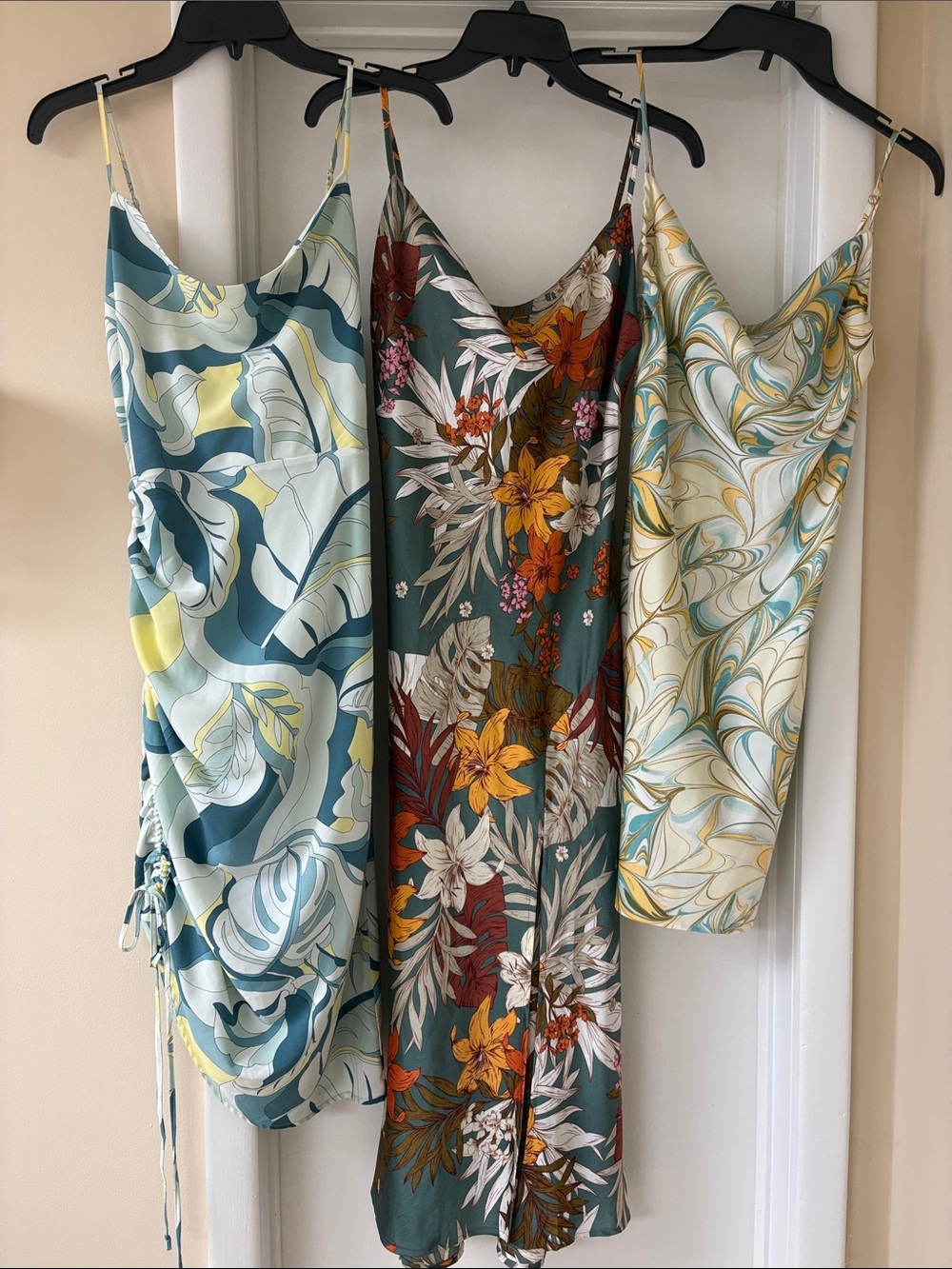 3 For Sale, Green Floral, Teal, Blue Slip Dresses - Women's 2 Small , 1 Green XS